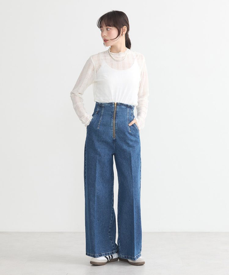 earth music&ecology「【WEB限定】フロントZIPバックレースアップデニム」|デニム|