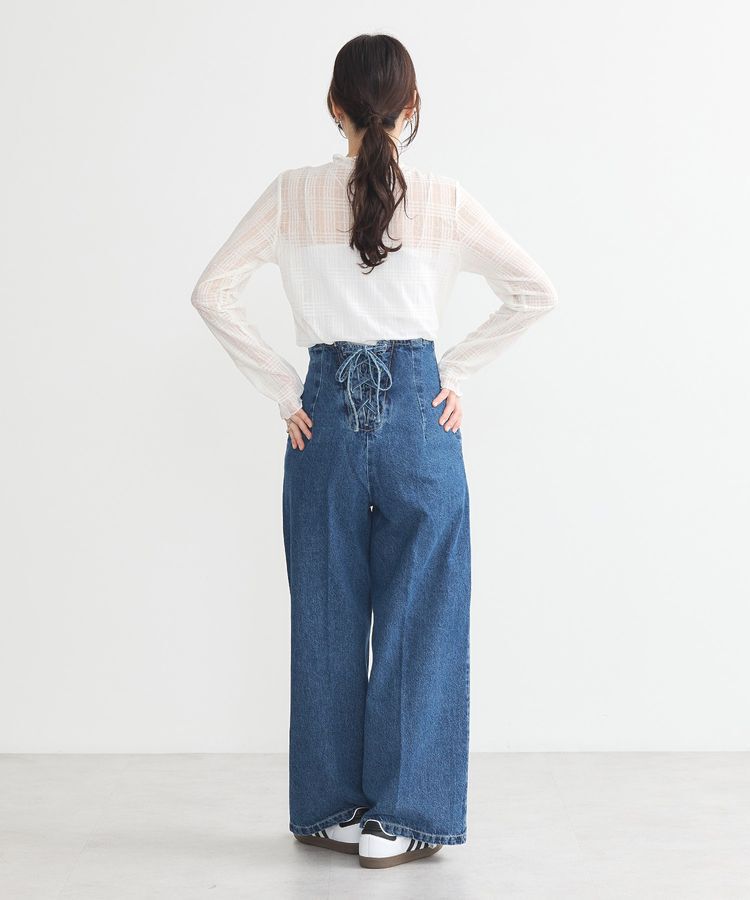 earth music&ecology「【WEB限定】フロントZIPバックレースアップデニム」|デニム|