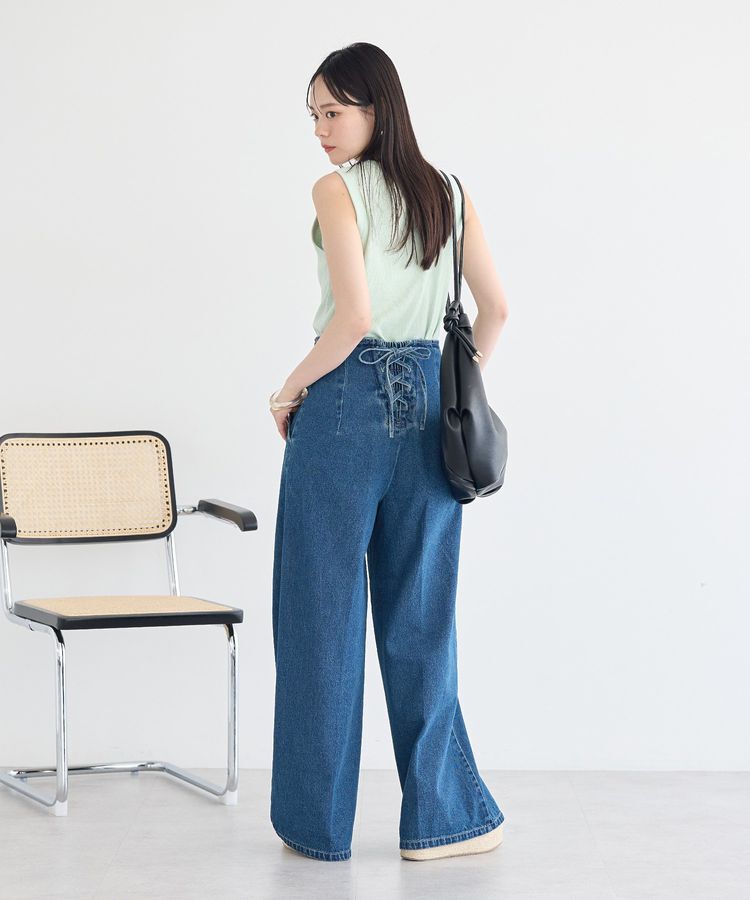 earth music&ecology「【WEB限定】フロントZIPバックレースアップデニム」|デニム|