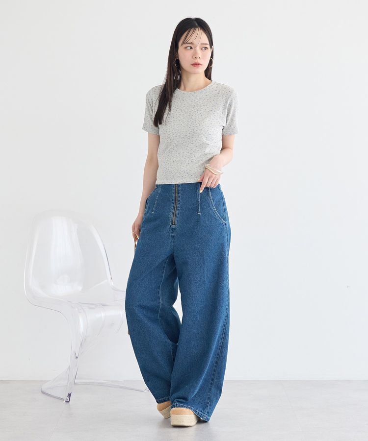 earth music&ecology「【WEB限定】フロントZIPバックレースアップデニム」|デニム|