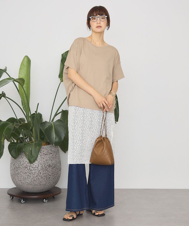 AMERICAN HOLIC「【接触冷感+UVカット】半袖コクーンカットプルオーバー」|Tシャツ・カットソー|