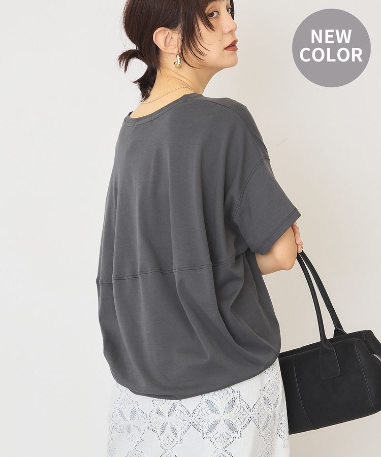 AMERICAN HOLIC「【接触冷感+UVカット】半袖コクーンカットプルオーバー」|Tシャツ・カットソー|Charcoal Gray
