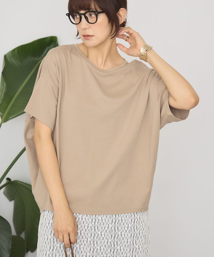 AMERICAN HOLIC「【接触冷感+UVカット】半袖コクーンカットプルオーバー」|Tシャツ・カットソー|Gray Beige