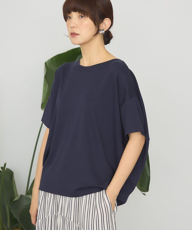 AMERICAN HOLIC「【接触冷感+UVカット】半袖コクーンカットプルオーバー」|Tシャツ・カットソー|Navy