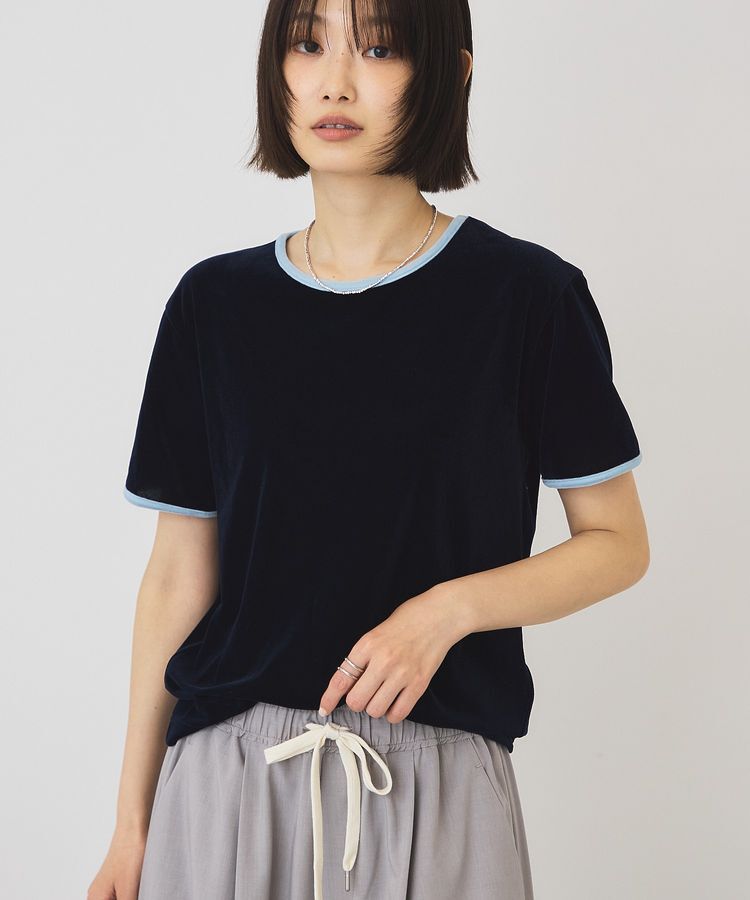 AMERICAN HOLIC「シアーベロア配色プルオーバー」|Tシャツ・カットソー|