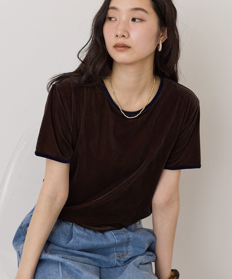 AMERICAN HOLIC「シアーベロア配色プルオーバー」|Tシャツ・カットソー|