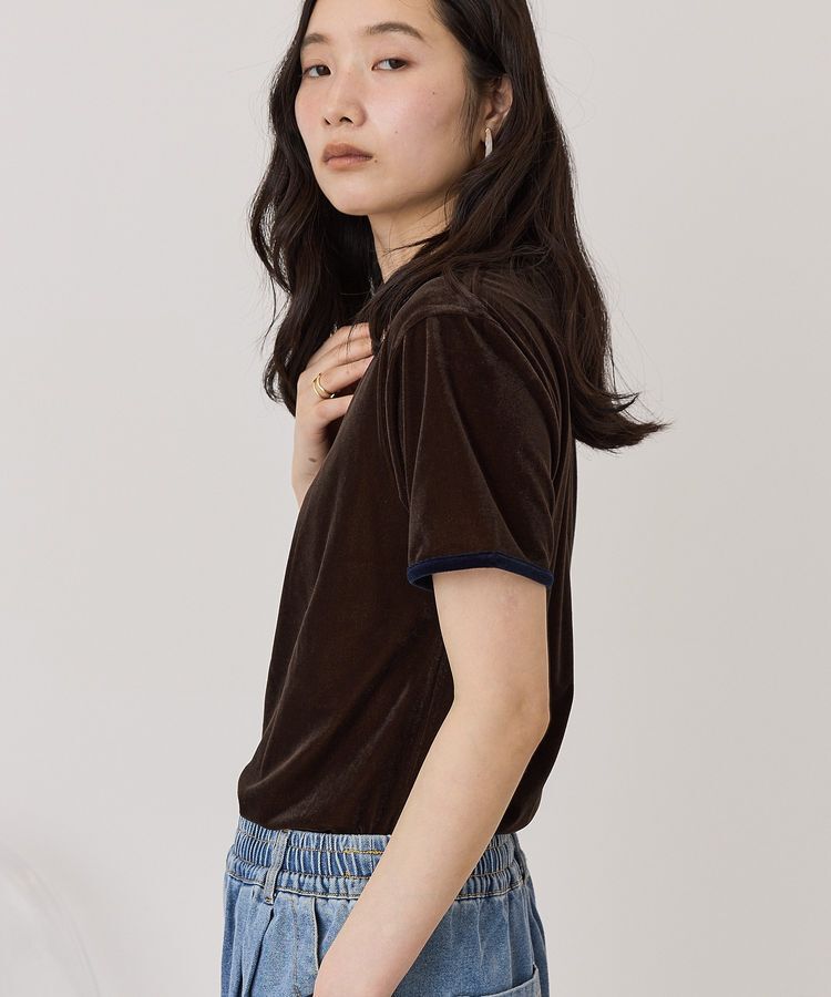 AMERICAN HOLIC「シアーベロア配色プルオーバー」|Tシャツ・カットソー|