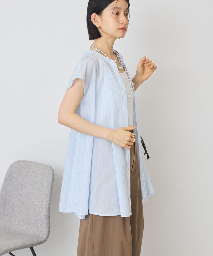 AMERICAN HOLIC「【接触冷感】フレンチスリーブフレアスキッパーブラウス」|シャツ・ブラウス|