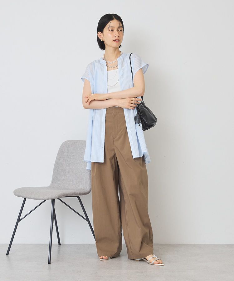 AMERICAN HOLIC「【接触冷感】フレンチスリーブフレアスキッパーブラウス」|シャツ・ブラウス|