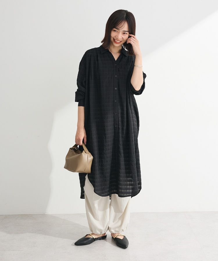 Green Parks「シアーチェックシャツワンピース」|ワンピース|
