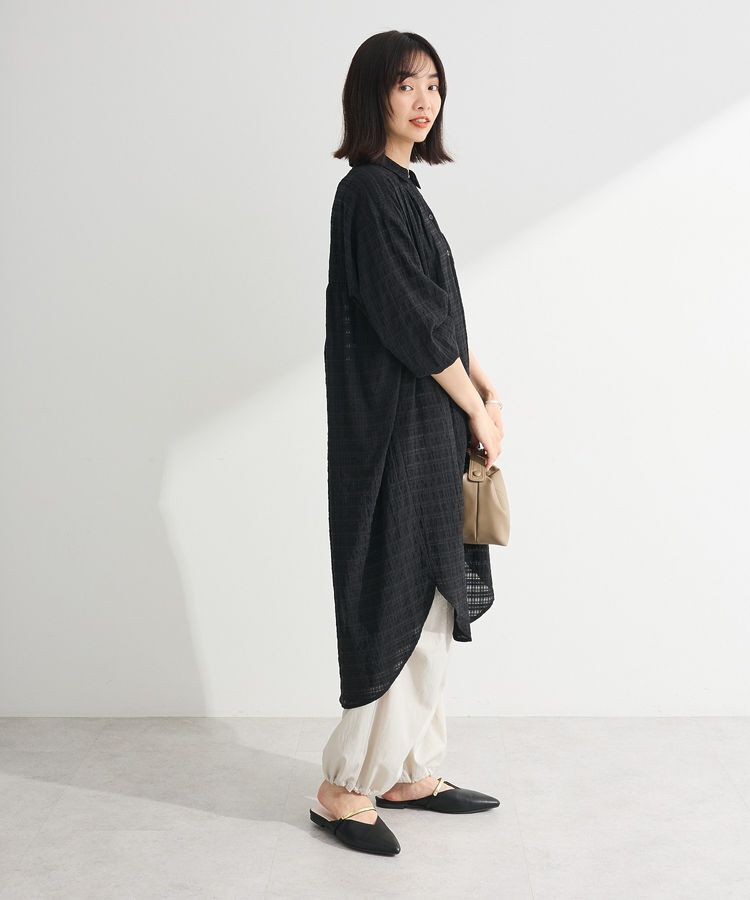 Green Parks「シアーチェックシャツワンピース」|ワンピース|