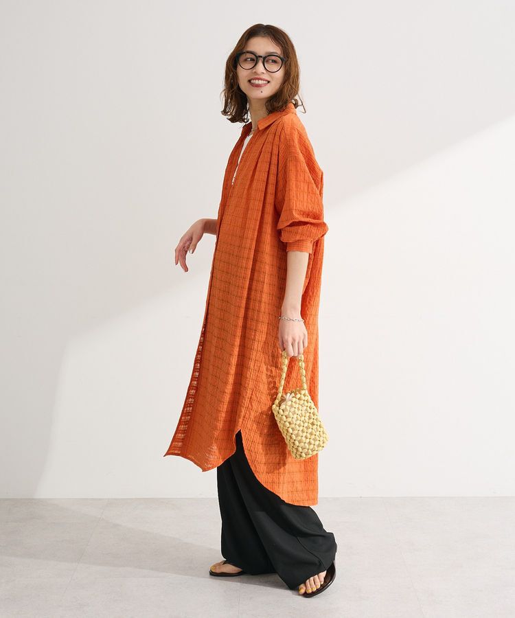 Green Parks「シアーチェックシャツワンピース」|ワンピース|