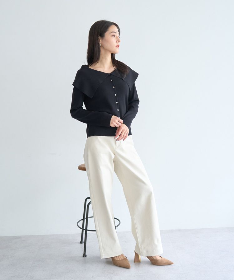 YECCA VECCA「ストレッチツイルワイドストレートパンツ」|その他|
