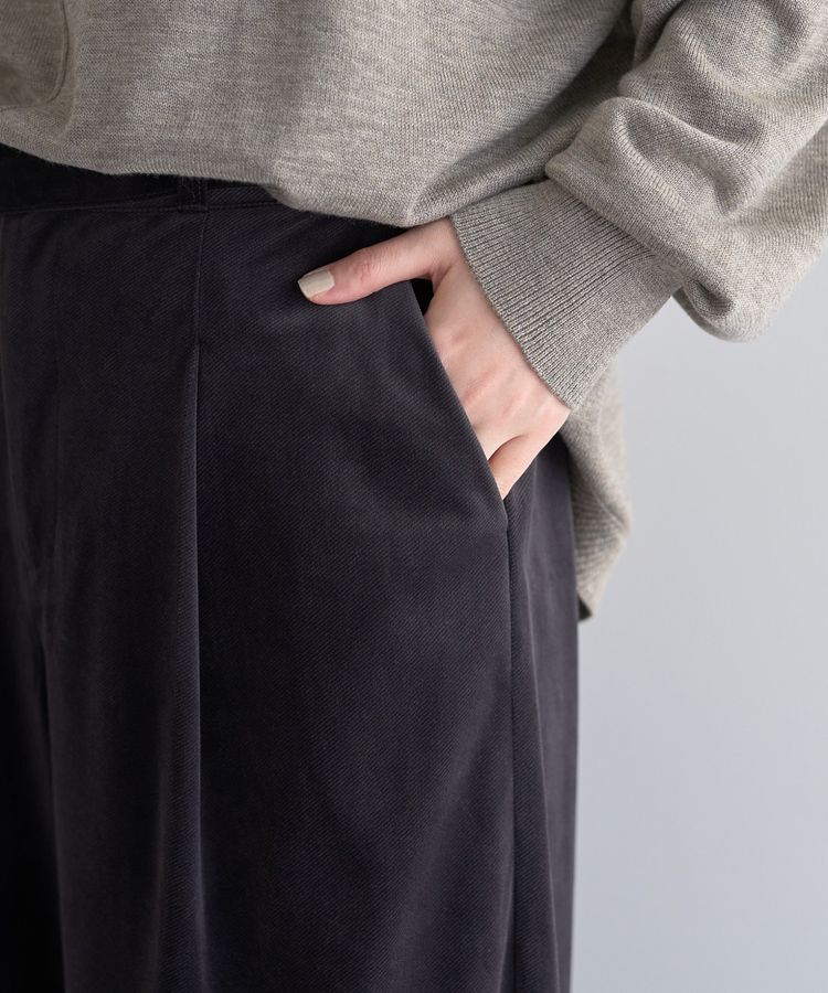 YECCA VECCA「ベルテッドカルゼ起毛ワイドパンツ」|その他|