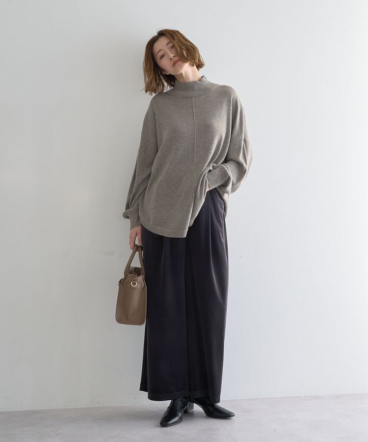 YECCA VECCA「ベルテッドカルゼ起毛ワイドパンツ」|その他|