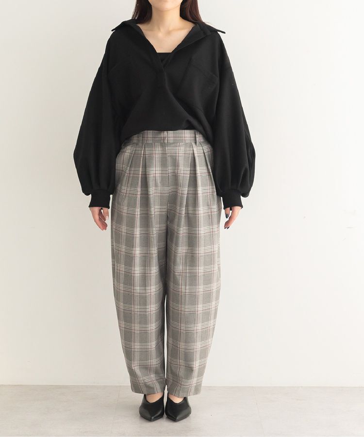 GARAGE OF GOOD CLOTHING「【日本製】チェックBOXタックテーパードパンツ」|その他|