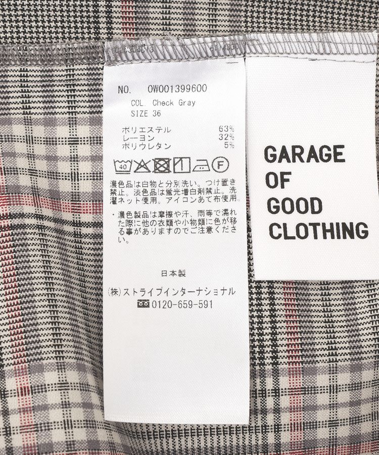 GARAGE OF GOOD CLOTHING「【日本製】チェックBOXタックテーパードパンツ」|その他|