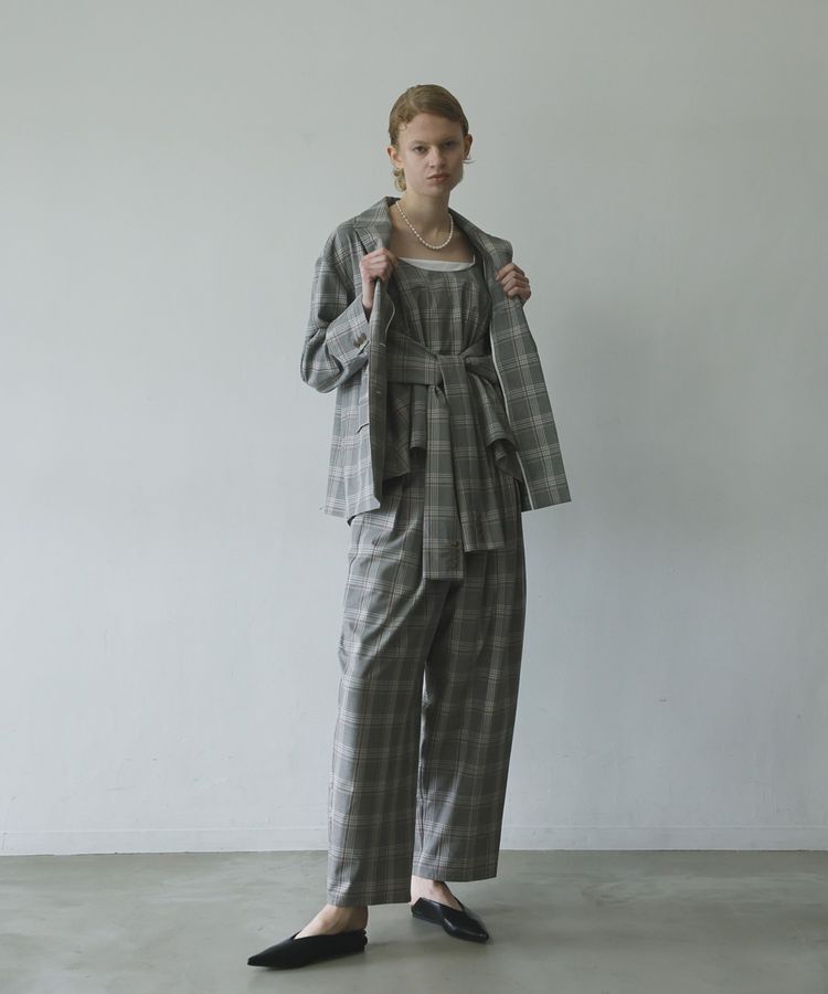 GARAGE OF GOOD CLOTHING「【日本製】チェックBOXタックテーパードパンツ」|その他|