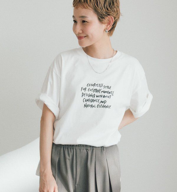  「【＠kokiminitaコラボ】ロゴプリント&times;ロゴ刺繍Tシャツ」|Tシャツ・カットソー|オフホワイト