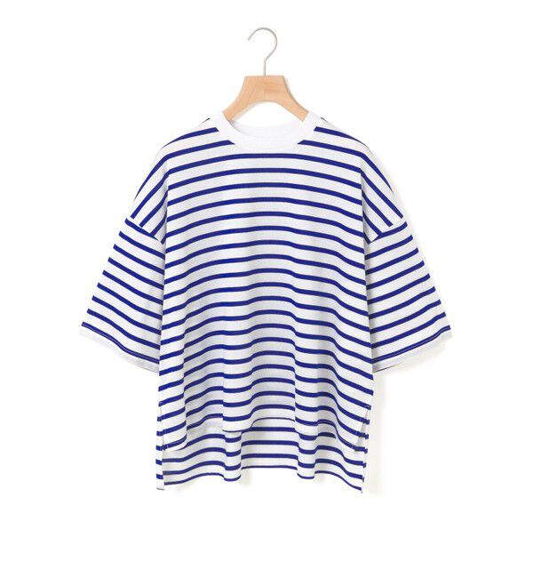 MARMARMAR「MARMARMAR クルーネックワイドTシャツ」|Tシャツ・カットソー|白&times;ブルーA