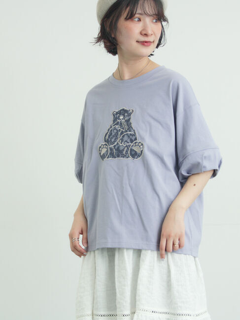 Samansa Mos2「【メルヘン&times;Samansa Mos2】レース貼りTシャツ」|Tシャツ・カットソー|