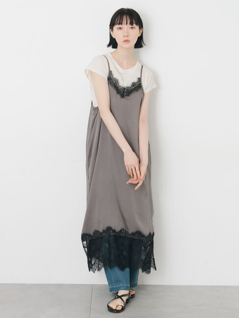 Samansa Mos2「【抗菌、接触冷感】シアー梨地フレンチスリーブTシャツ」|Tシャツ・カットソー|