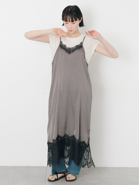 Samansa Mos2「【抗菌、接触冷感】シアー梨地フレンチスリーブTシャツ」|Tシャツ・カットソー|