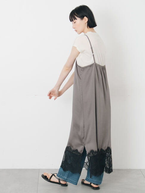 Samansa Mos2「【抗菌、接触冷感】シアー梨地フレンチスリーブTシャツ」|Tシャツ・カットソー|