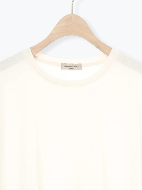 Samansa Mos2「【抗菌、接触冷感】シアー梨地フレンチスリーブTシャツ」|Tシャツ・カットソー|