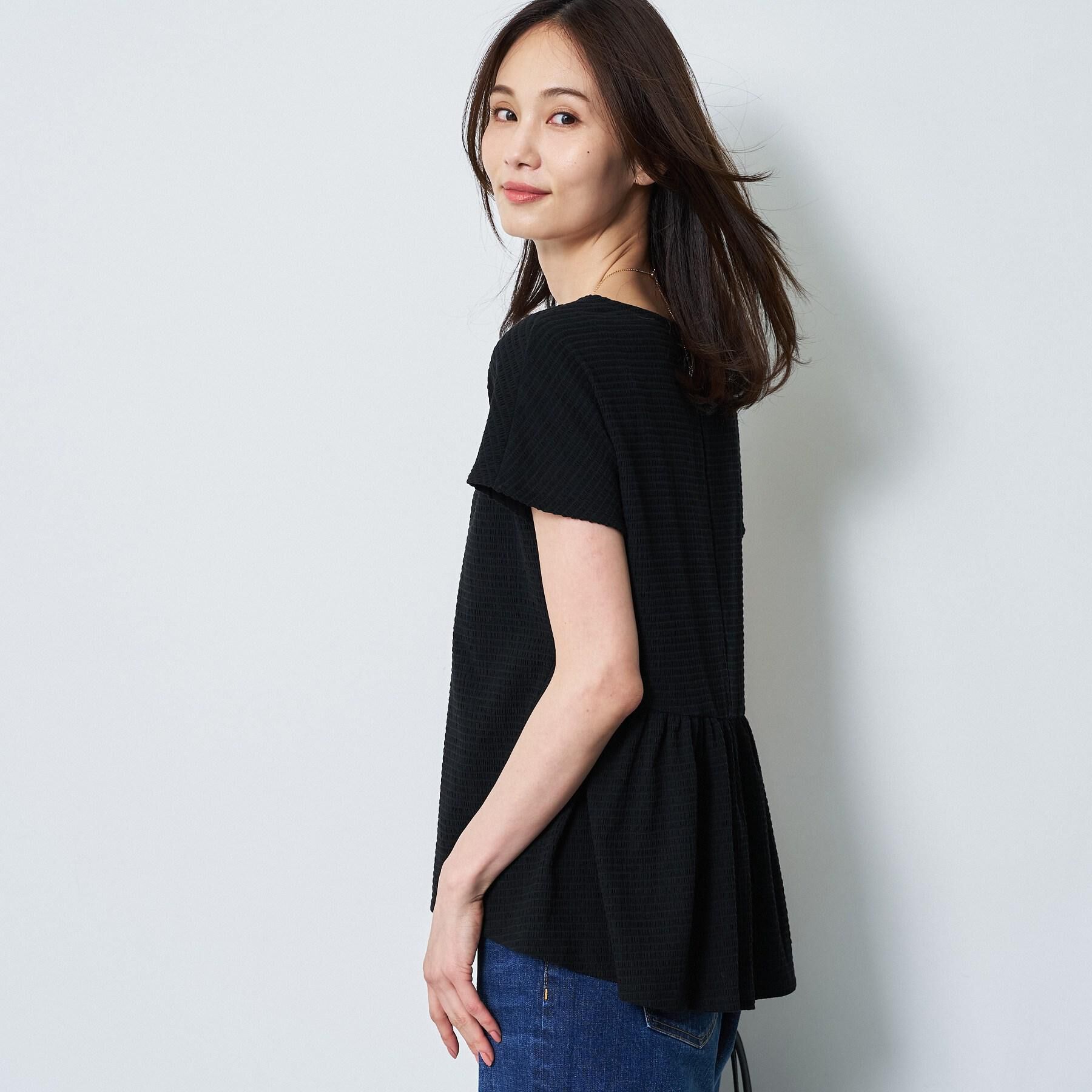 Reflect「【腰まわりカバー／手洗い可】ペプラムプルオーバー」|Tシャツ・カットソー|ブラック(019)