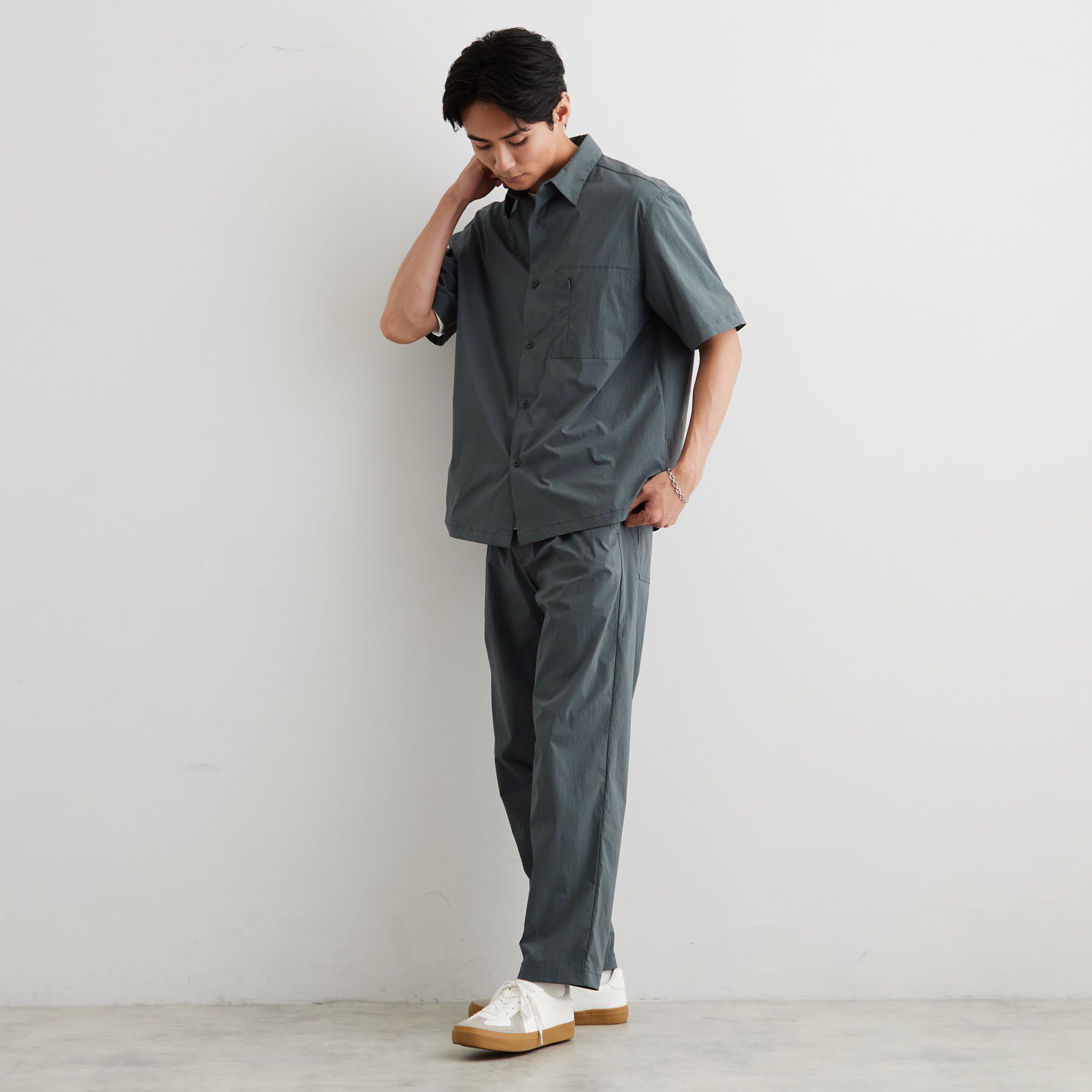 THE SHOP TK「【接触冷感/ベルト要らず/洗濯機OK/セットアップ可】ナイロンストレッチイージーパンツ」|その他|