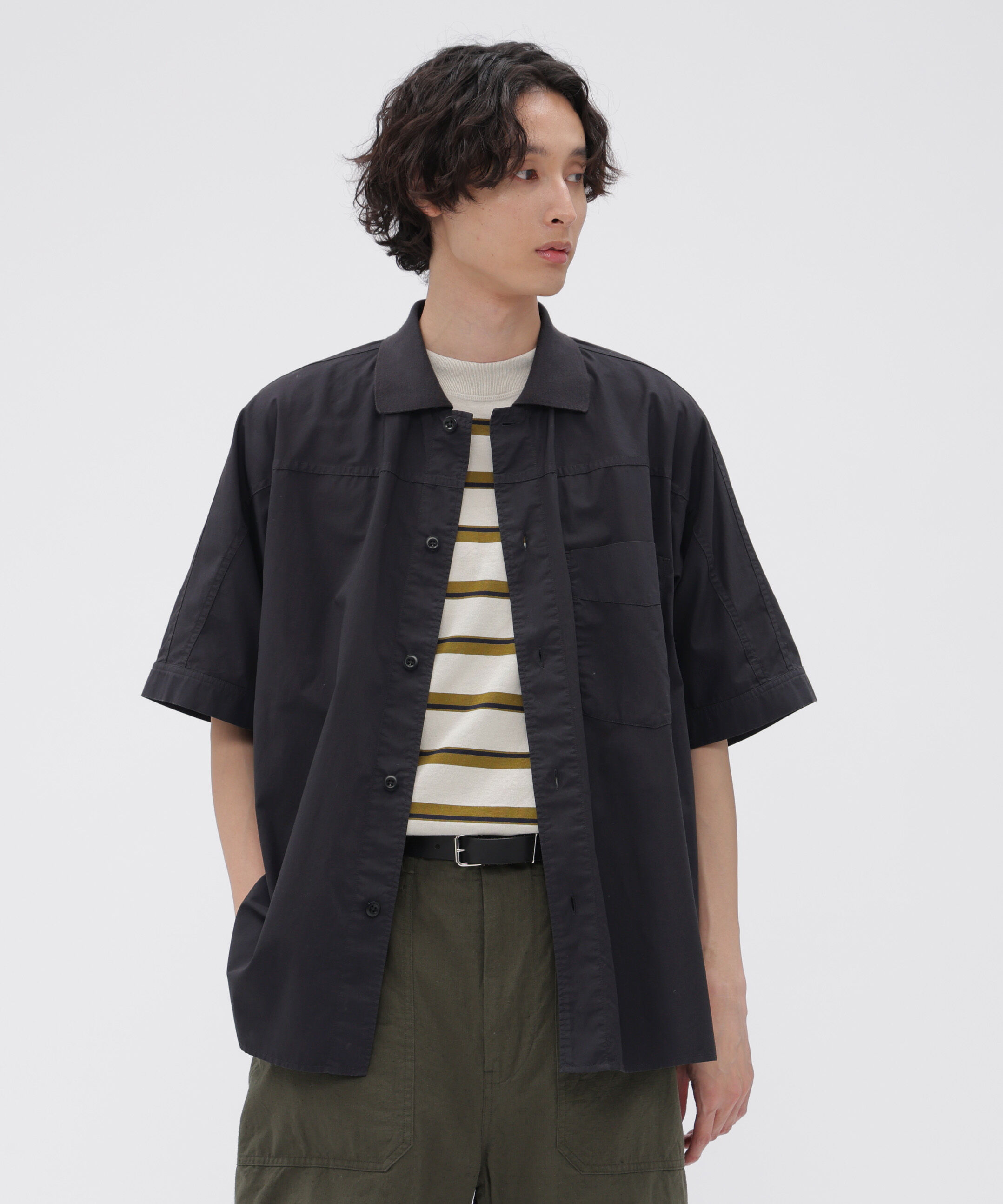 MHL.「GARMENT DYED COTTON POPLIN SHIRT」|シャツ・ブラウス|CHARCOAL3