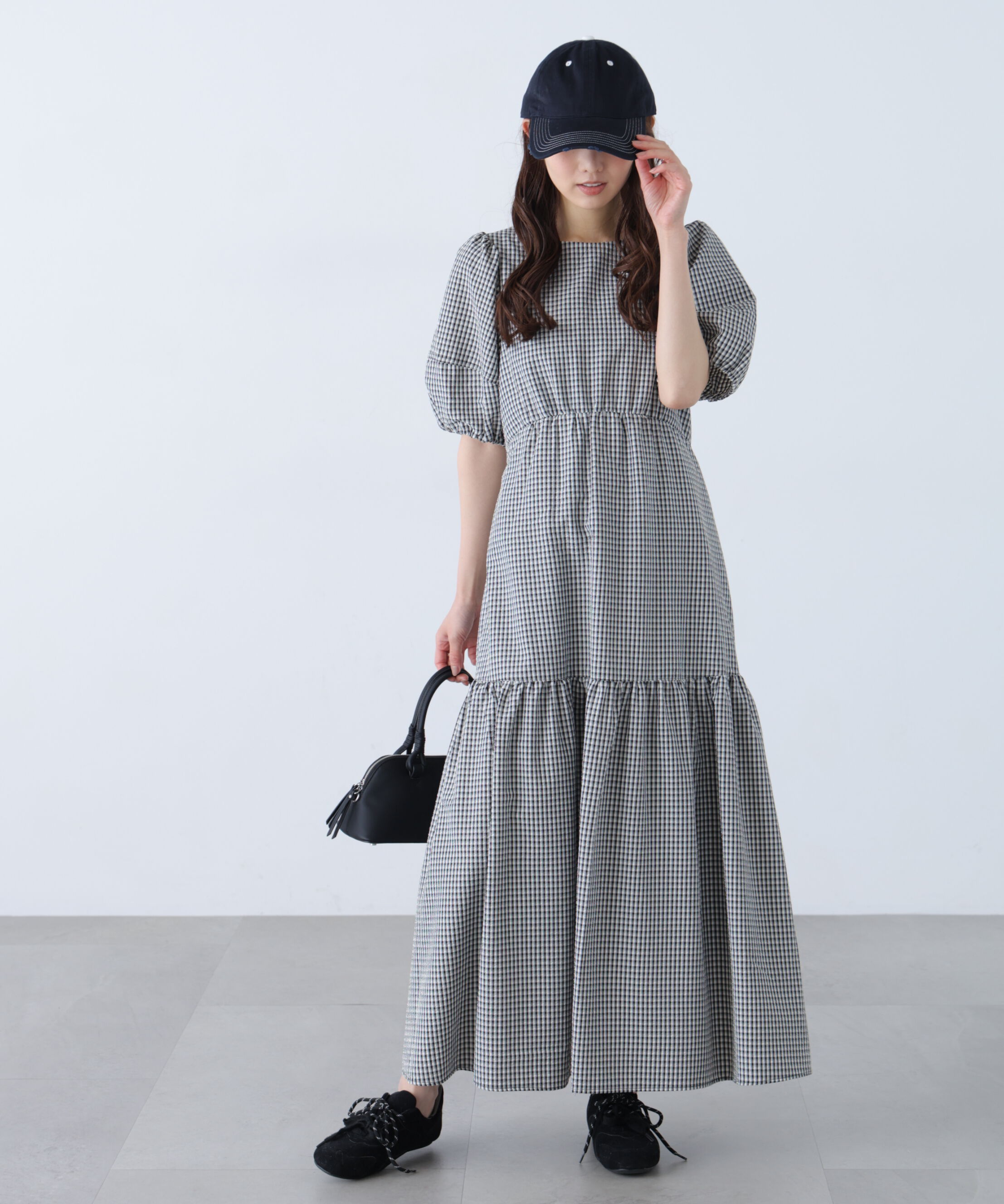  「ランタンスリーブバックリボンワンピース」|ワンピース|ブラックギン 1