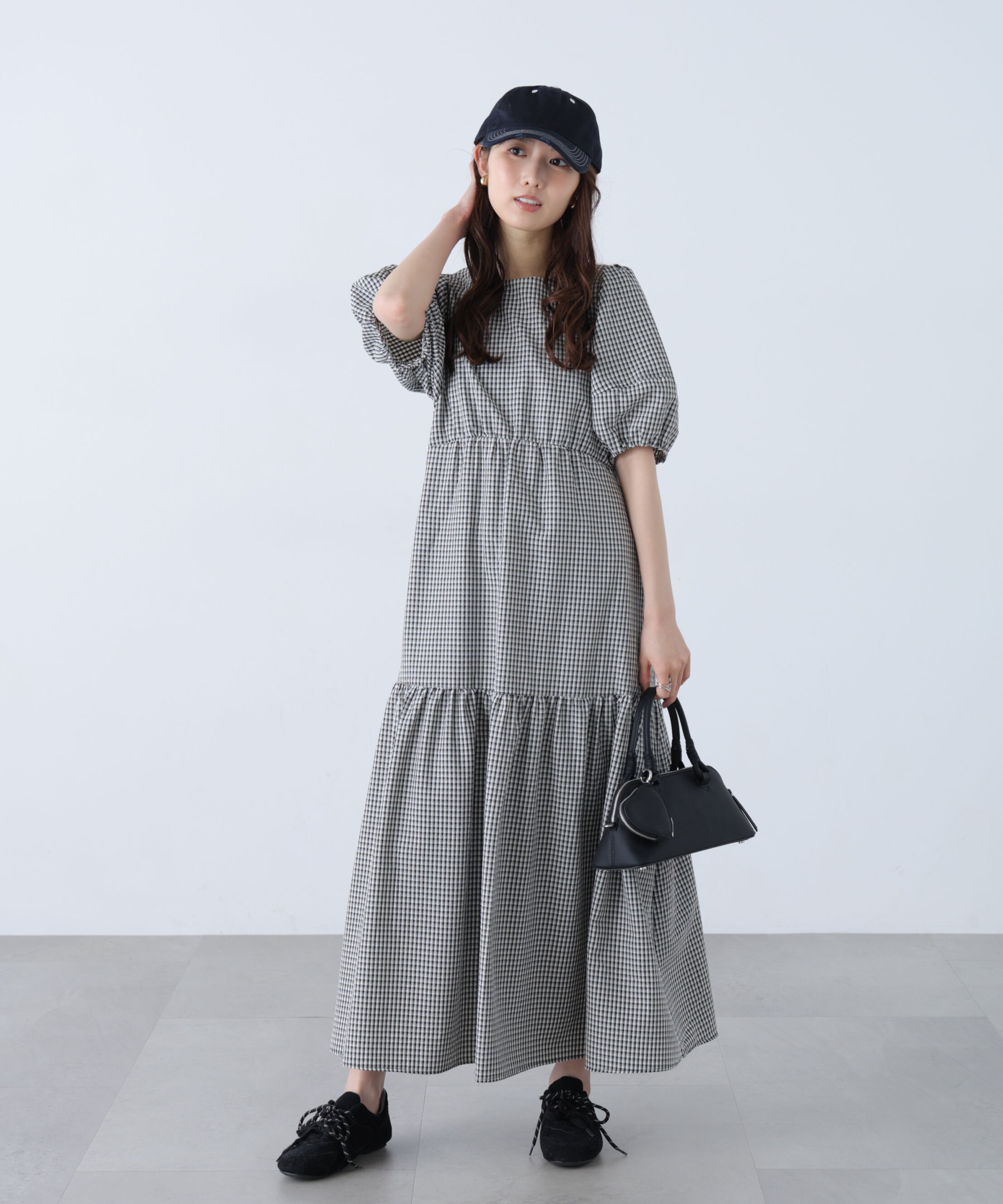  「ランタンスリーブバックリボンワンピース」|ワンピース|