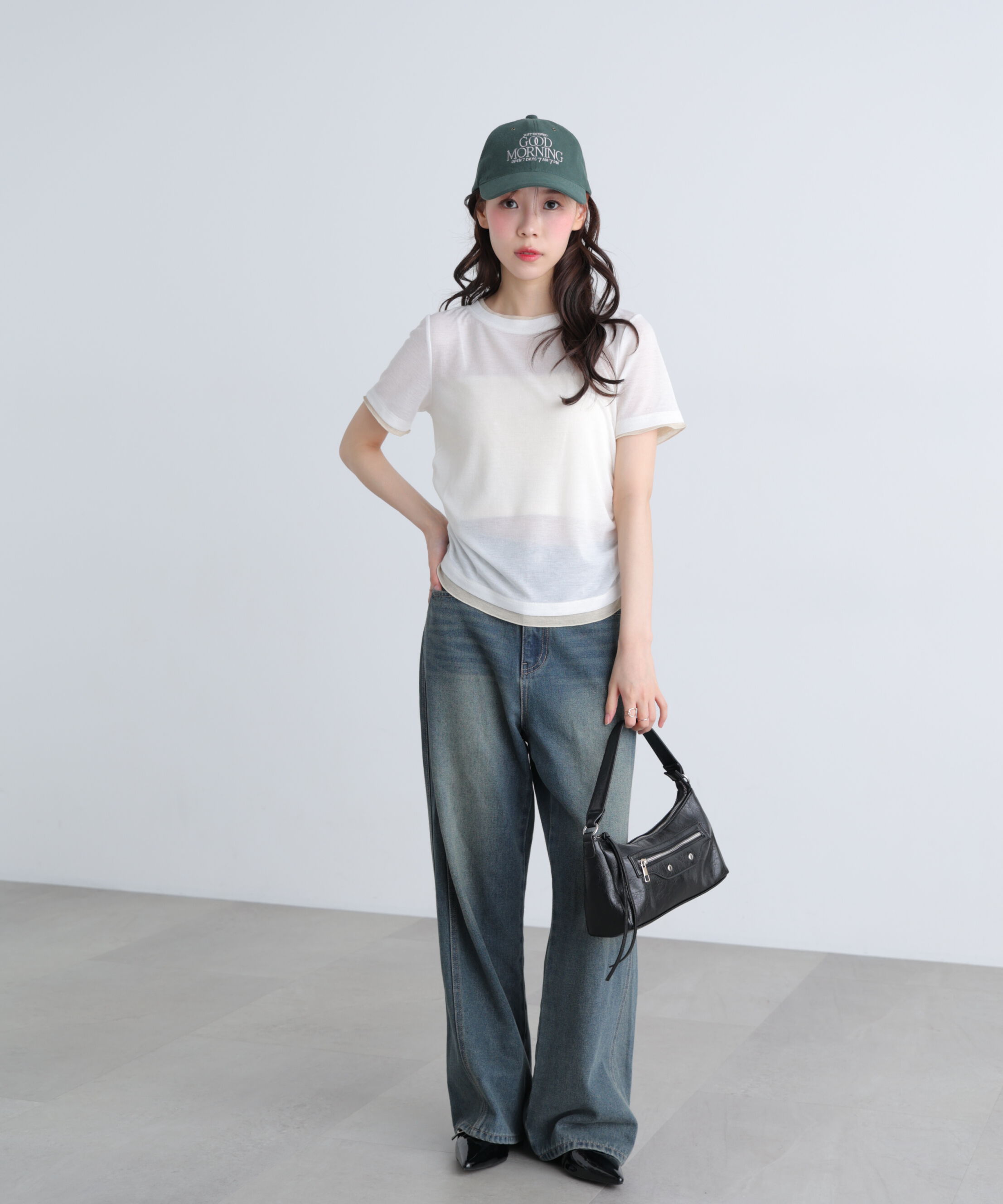  「レイヤード風半袖カットソー」|Tシャツ・カットソー|