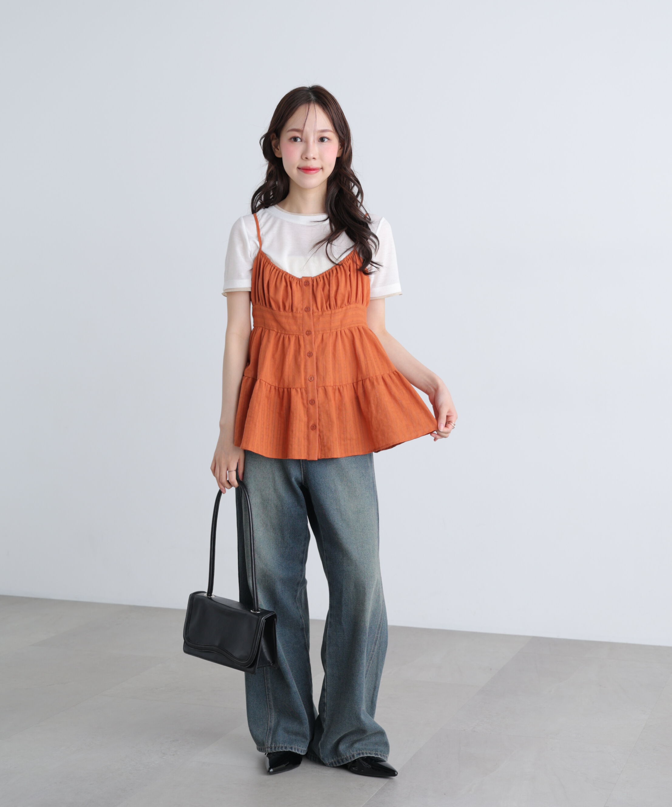  「レイヤード風半袖カットソー」|Tシャツ・カットソー|
