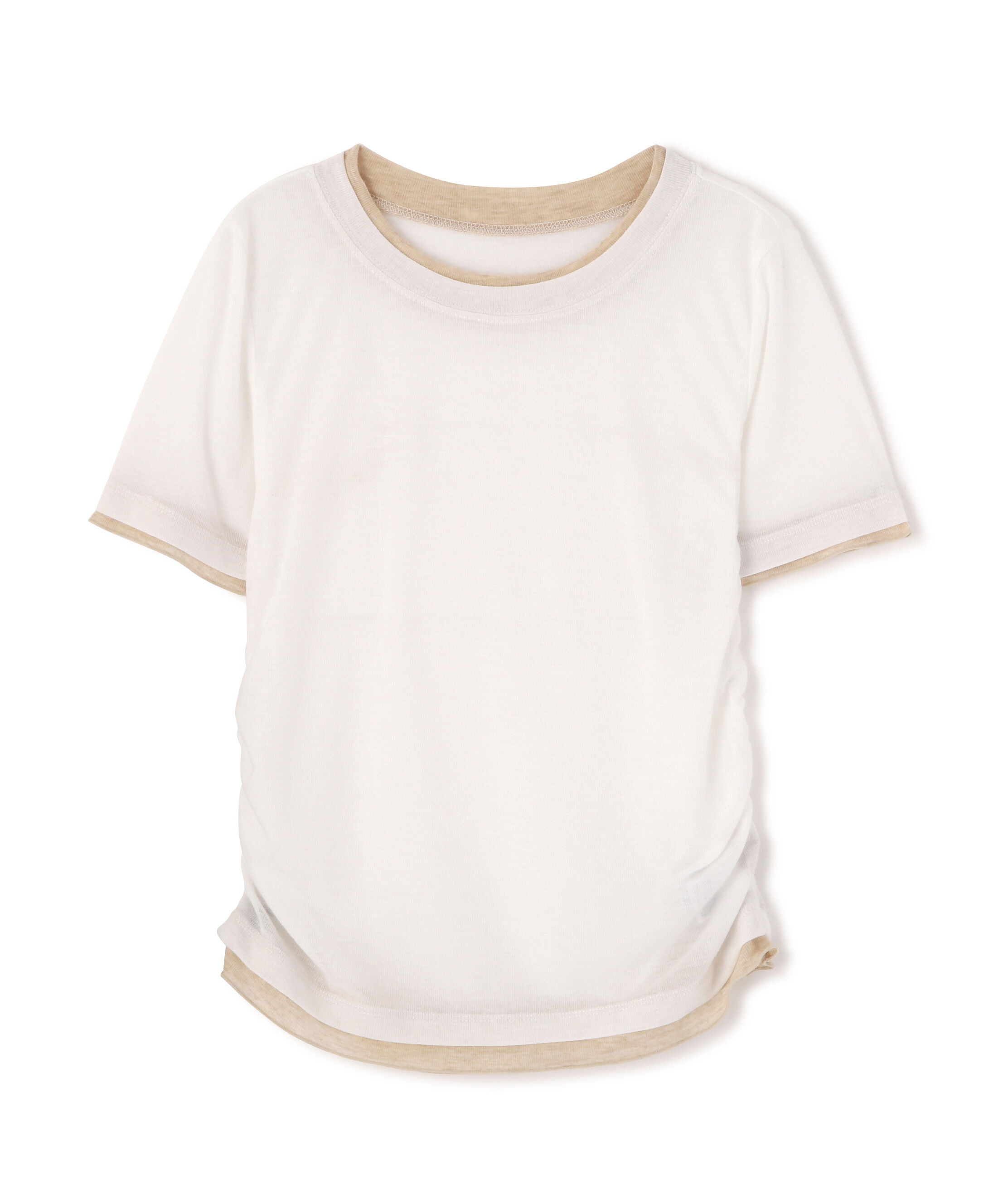  「レイヤード風半袖カットソー」|Tシャツ・カットソー|