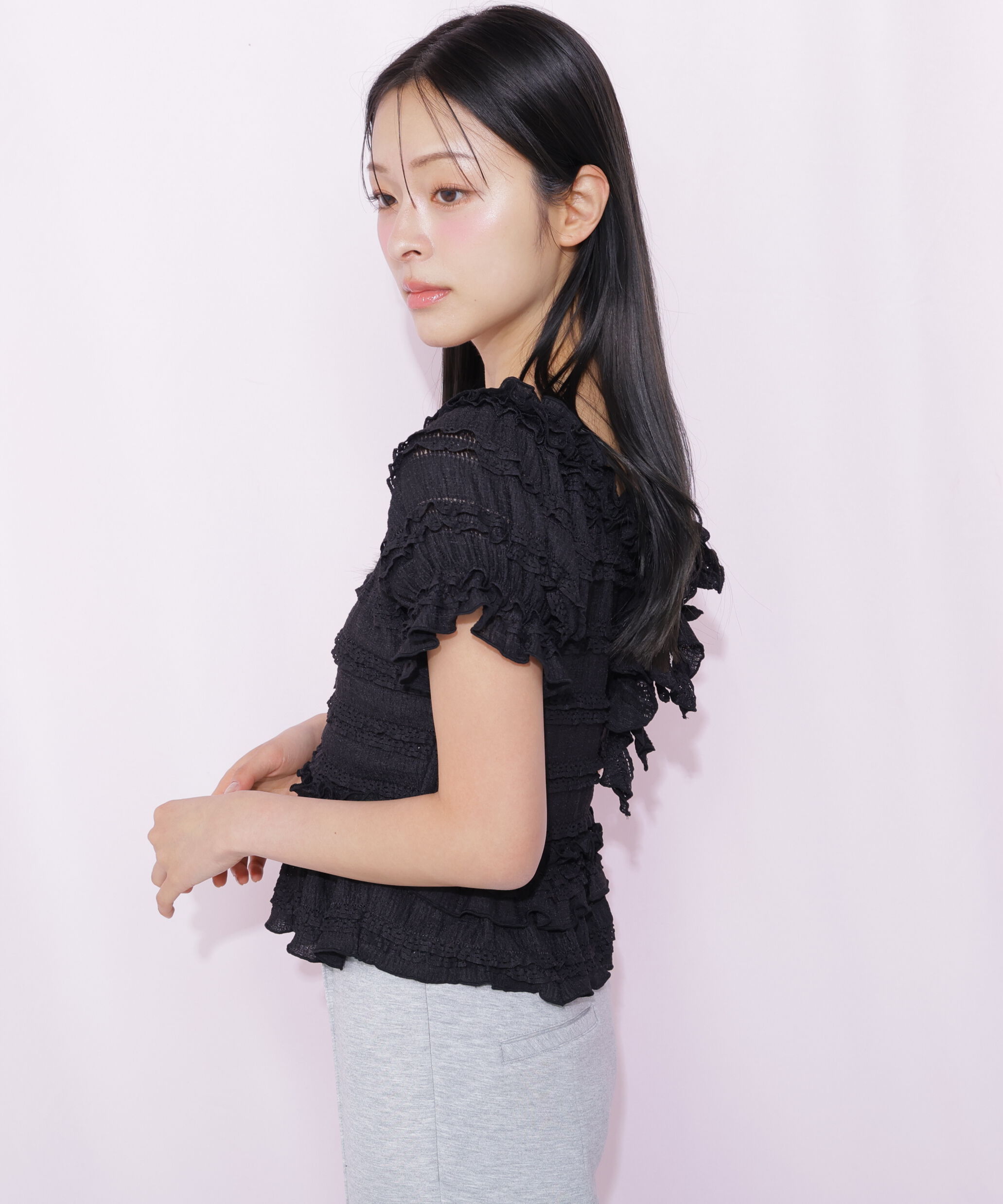  「フリルカットソートップス」|Tシャツ・カットソー|