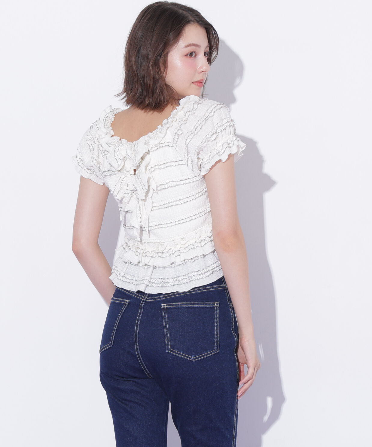 「フリルカットソートップス」|Tシャツ・カットソー|