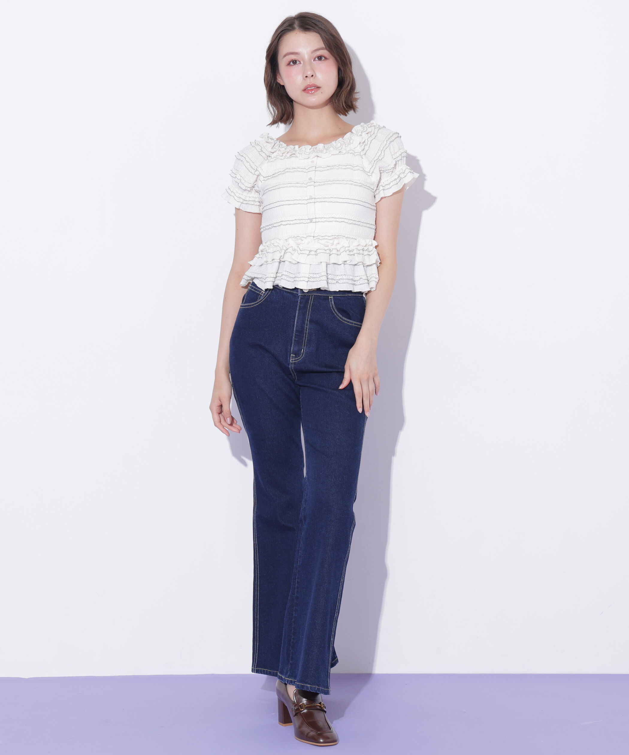  「フリルカットソートップス」|Tシャツ・カットソー|