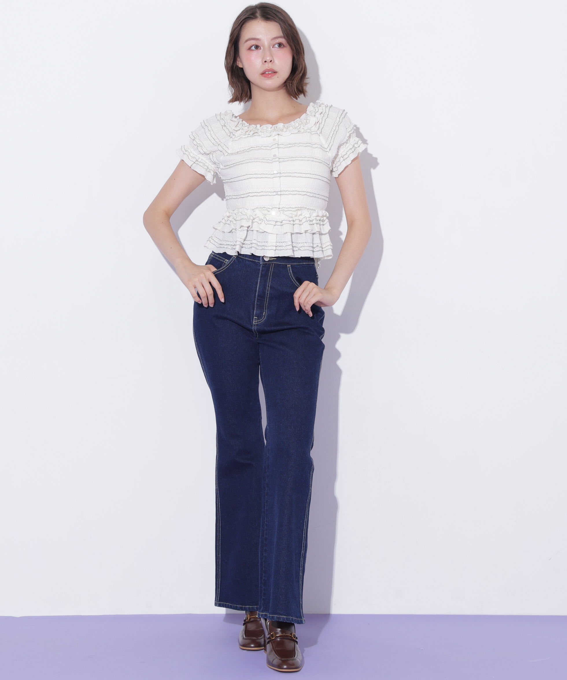  「フリルカットソートップス」|Tシャツ・カットソー|