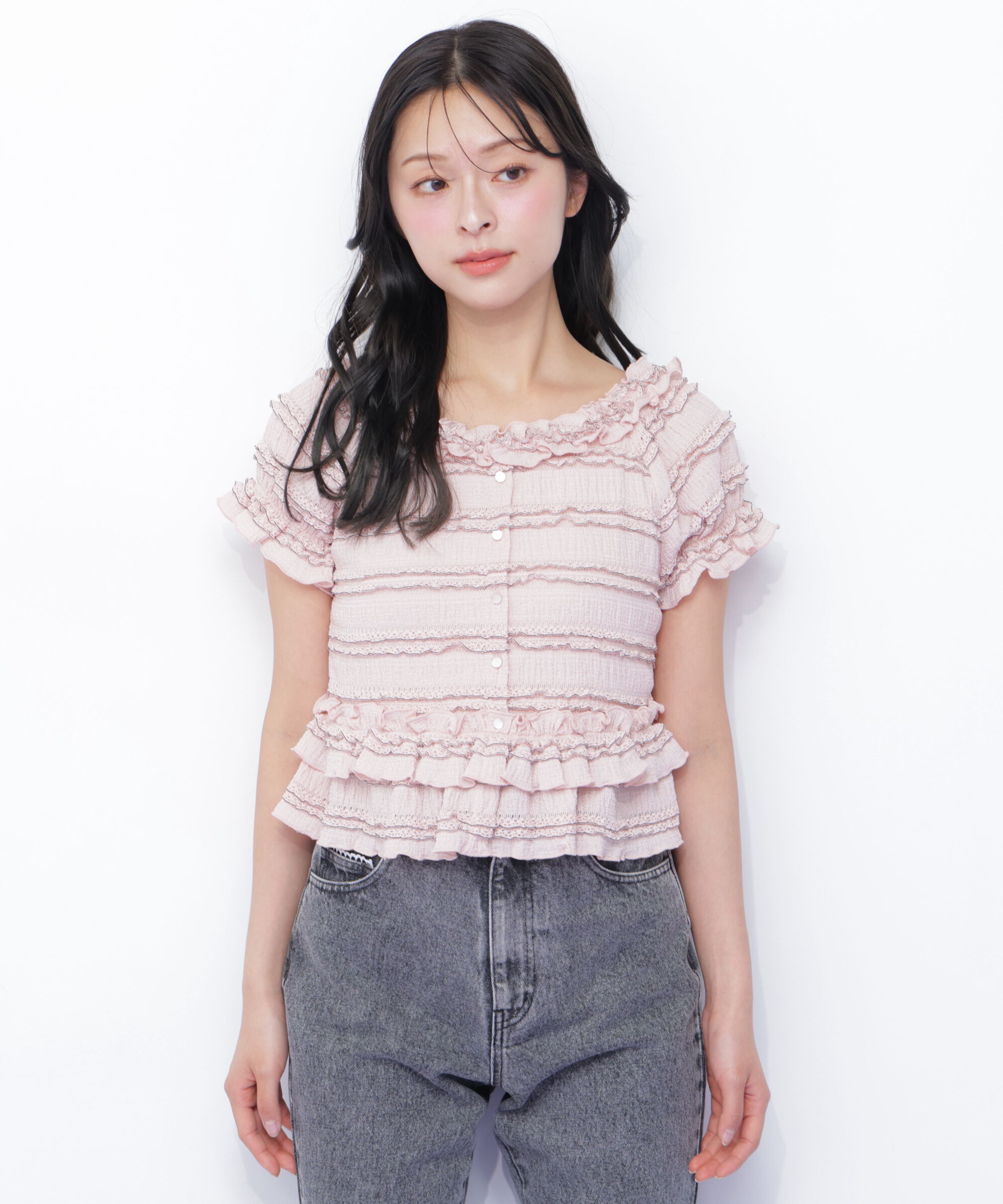  「フリルカットソートップス」|Tシャツ・カットソー|
