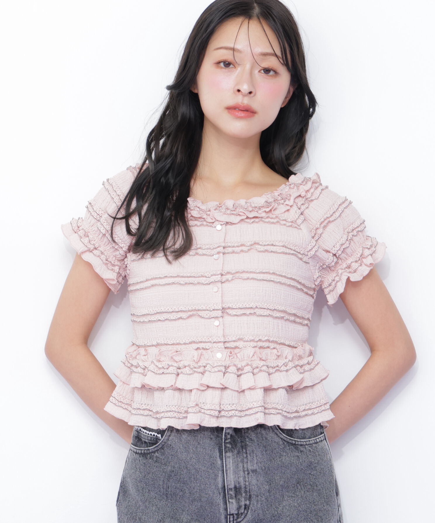  「フリルカットソートップス」|Tシャツ・カットソー|