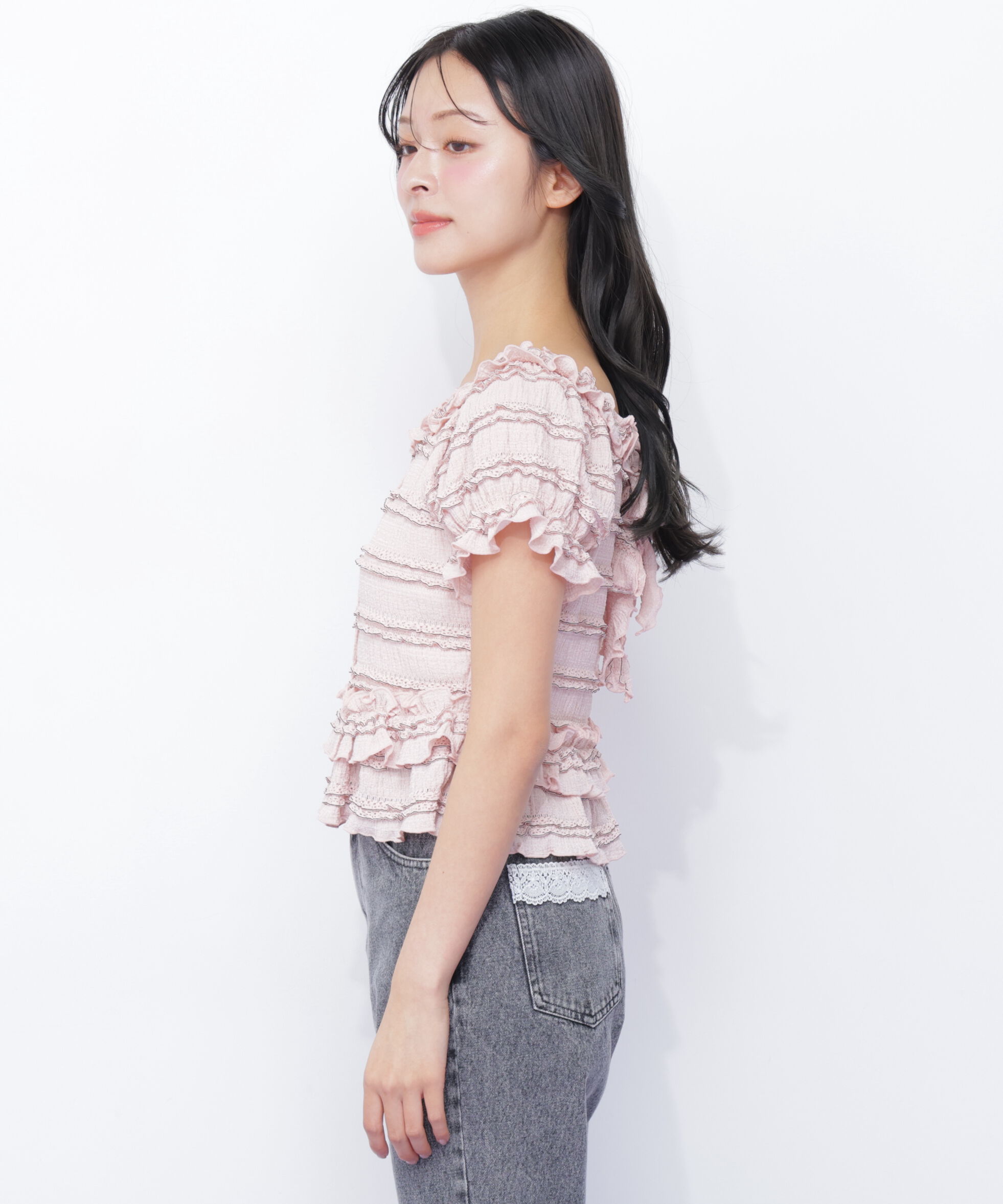 「フリルカットソートップス」|Tシャツ・カットソー|