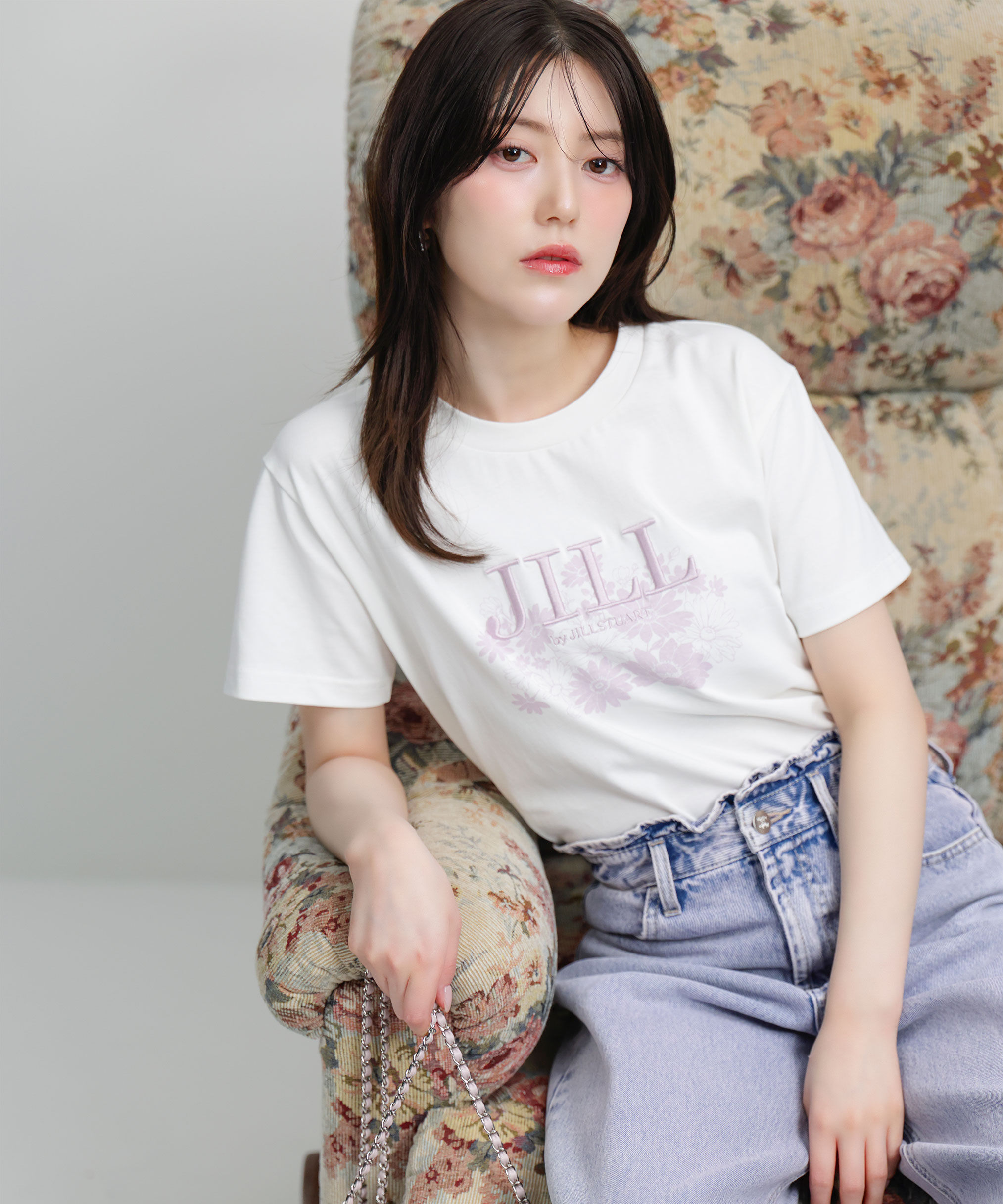  「フラワーロゴTシャツ OC」|Tシャツ・カットソー|ホワイトピン 1