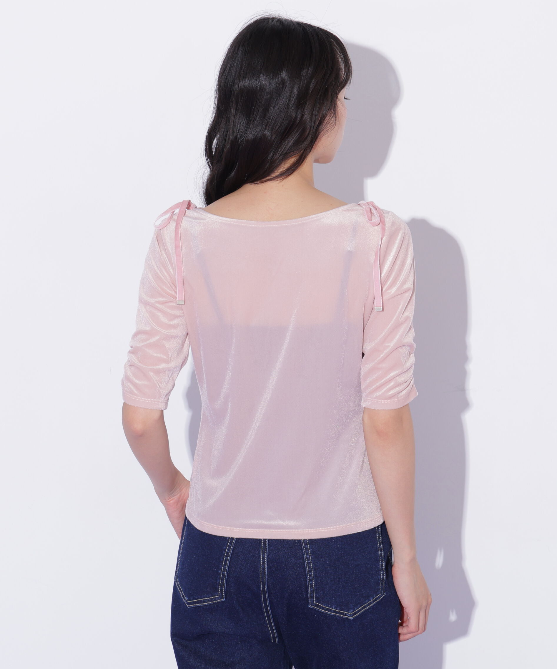  「シアーベロアドレープトップス」|Tシャツ・カットソー|