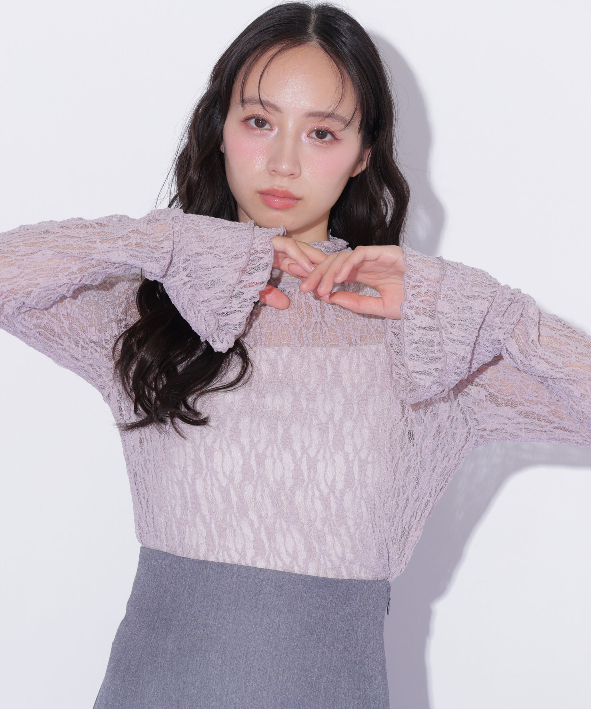  「袖フレアレーストップス」|Tシャツ・カットソー|