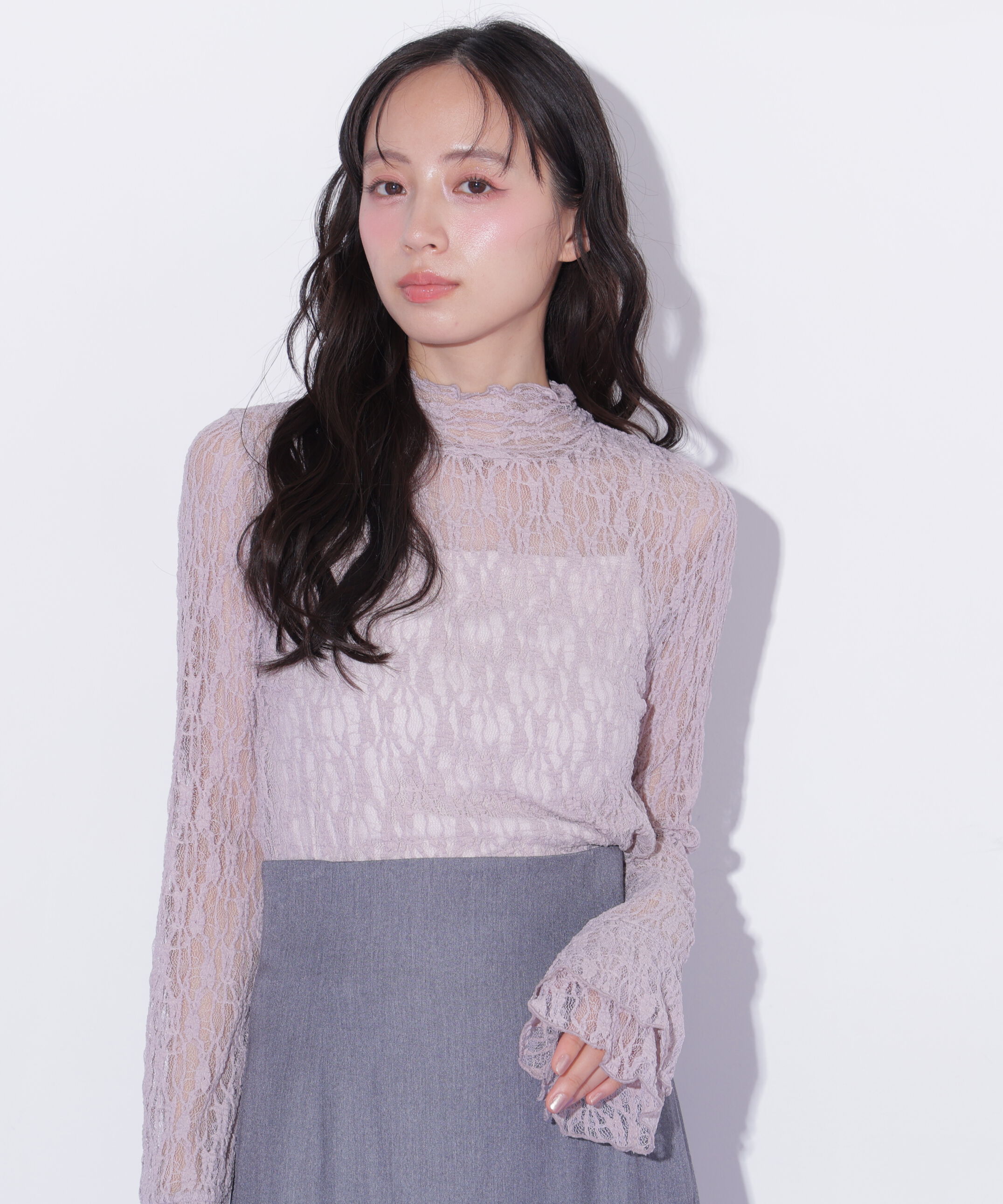  「袖フレアレーストップス」|Tシャツ・カットソー|
