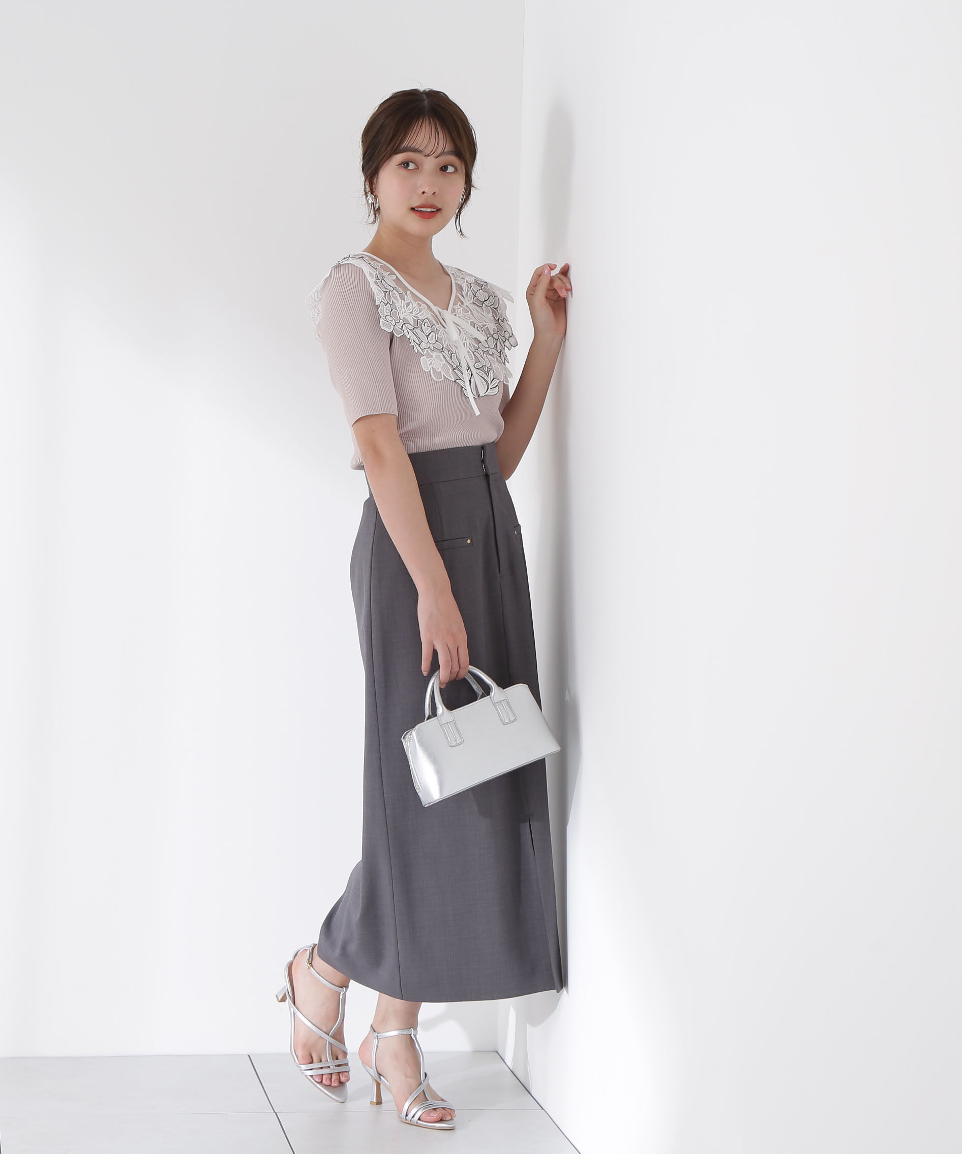PROPORTION BODY DRESSING「ケープ風レース付きニット」|ニット・セーター|
