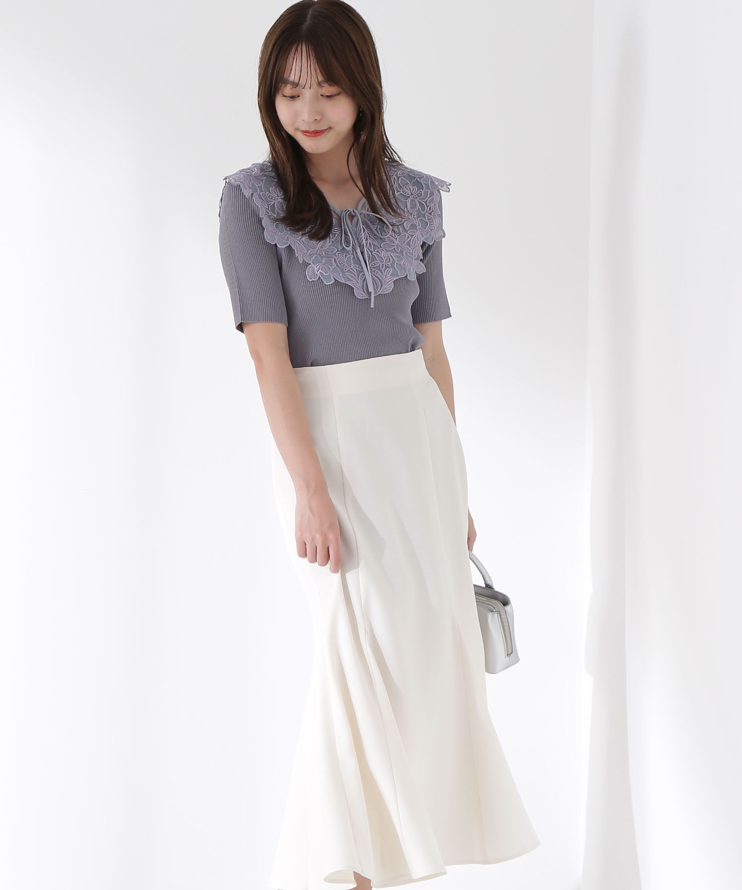 PROPORTION BODY DRESSING「ケープ風レース付きニット」|ニット・セーター|